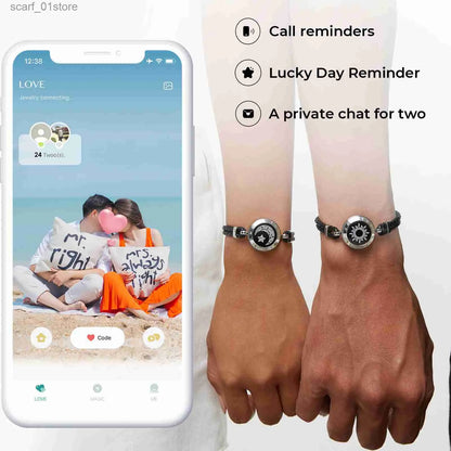AMBYM Sun & Moon Touch Bracelets with Milan For Couples Long Distance Relationship Gifts